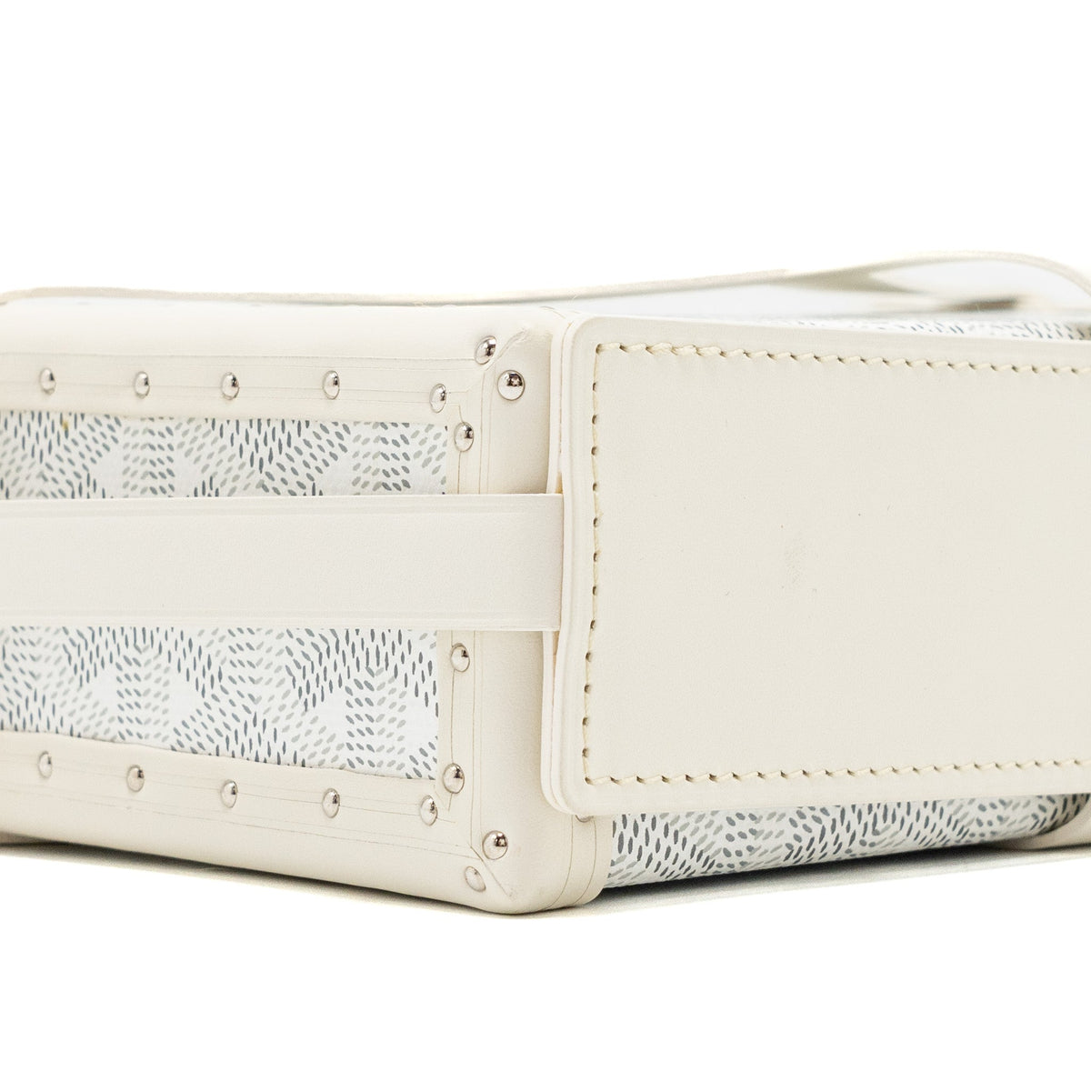 Goyard Minaüdière Trunk Bag – White Goyardine Canvas & Leather, Silver Hardware
