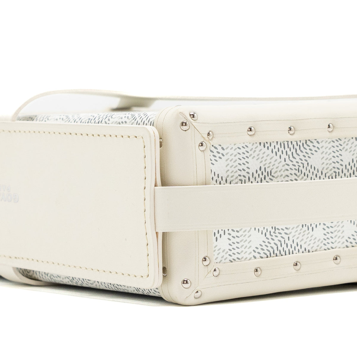 Goyard Minaüdière Trunk Bag – White Goyardine Canvas & Leather, Silver Hardware