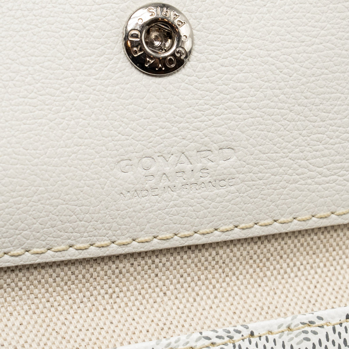 Goyard Saint Louis Tote GM – White Goyardine Canvas & Calfskin, Silver Hardware