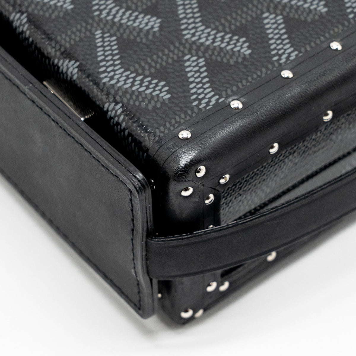 Goyard Minaüdière Trunk Bag – Black Goyardine Canvas, Silver Hardware
