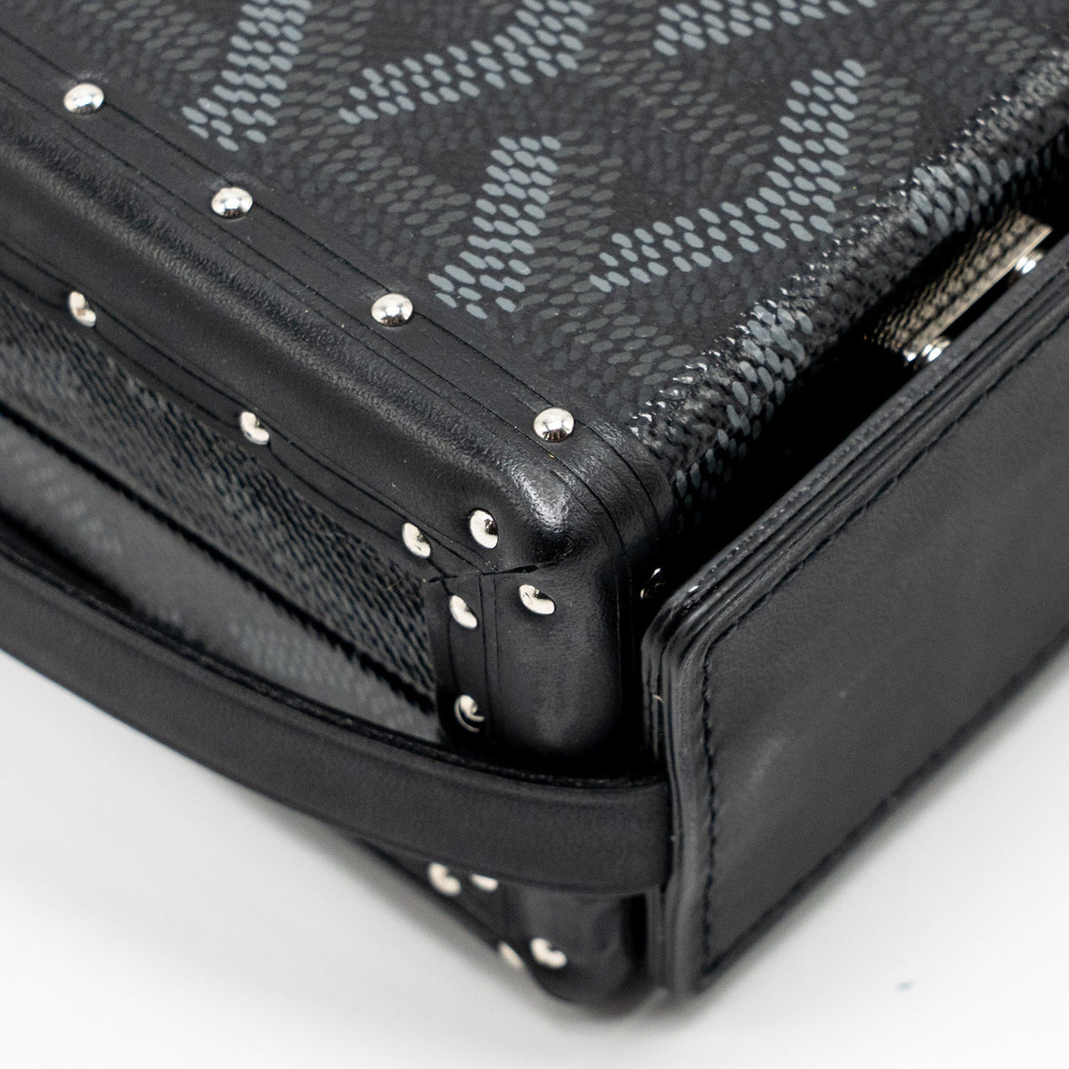 Goyard Minaüdière Trunk Bag – Black Goyardine Canvas, Silver Hardware