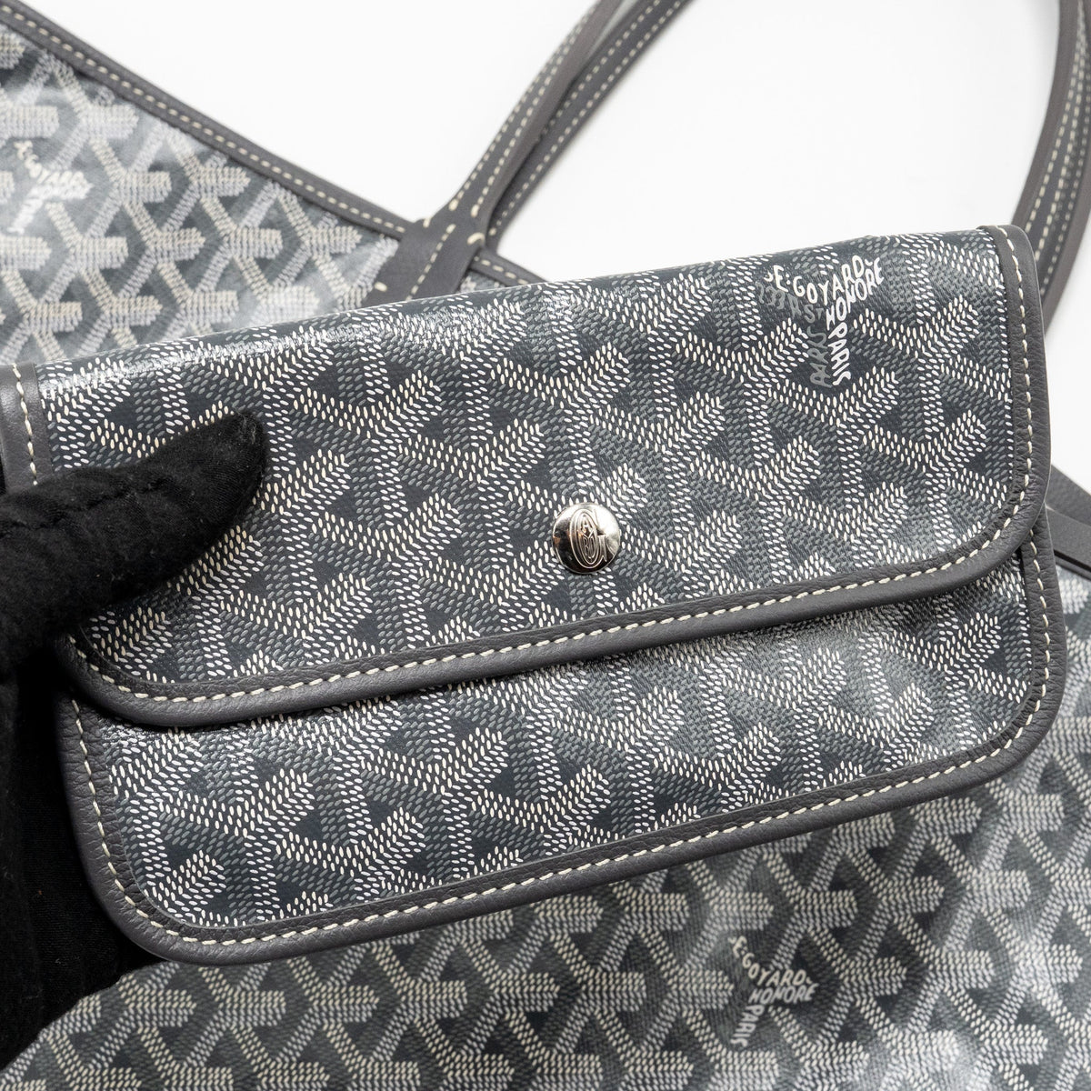 Goyard Saint Louis PM Tote Bag – Grey Goyardine Canvas & Calfskin, Silver Hardware