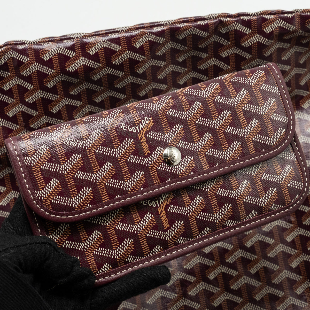 Goyard Saint Louis GM Tote Bag – Burgundy Goyardine Canvas & Calfskin, Silver Hardware