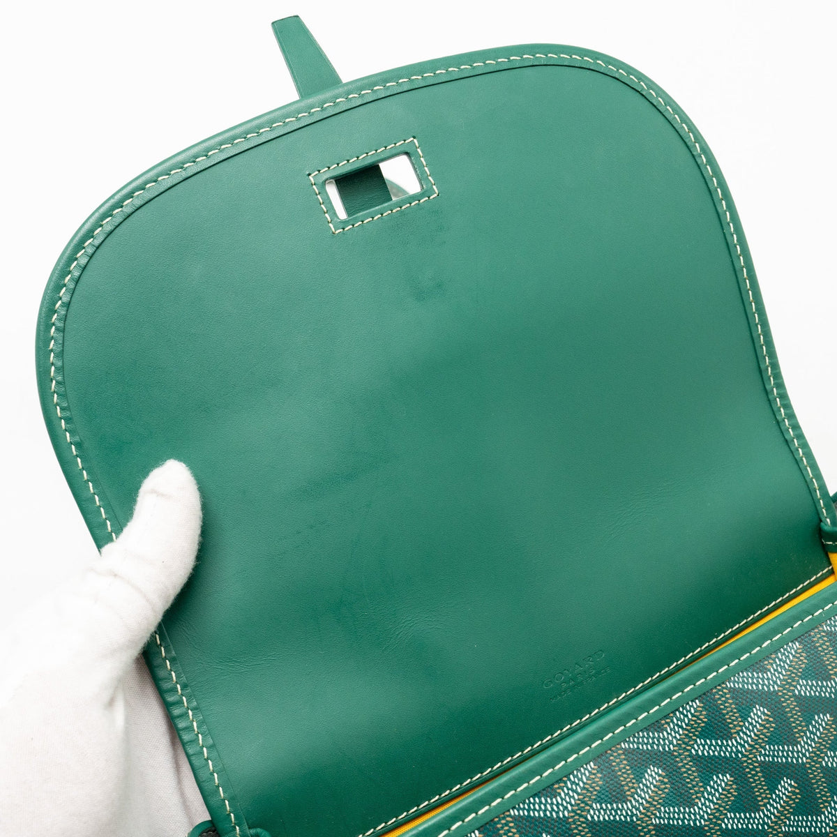Goyard Belvedere PM Messenger Bag – Green Goyardine Canvas, Silver Hardware