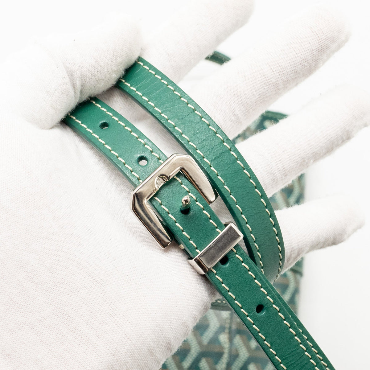 Goyard Belvedere PM Messenger Bag – Green Goyardine Canvas, Silver Hardware