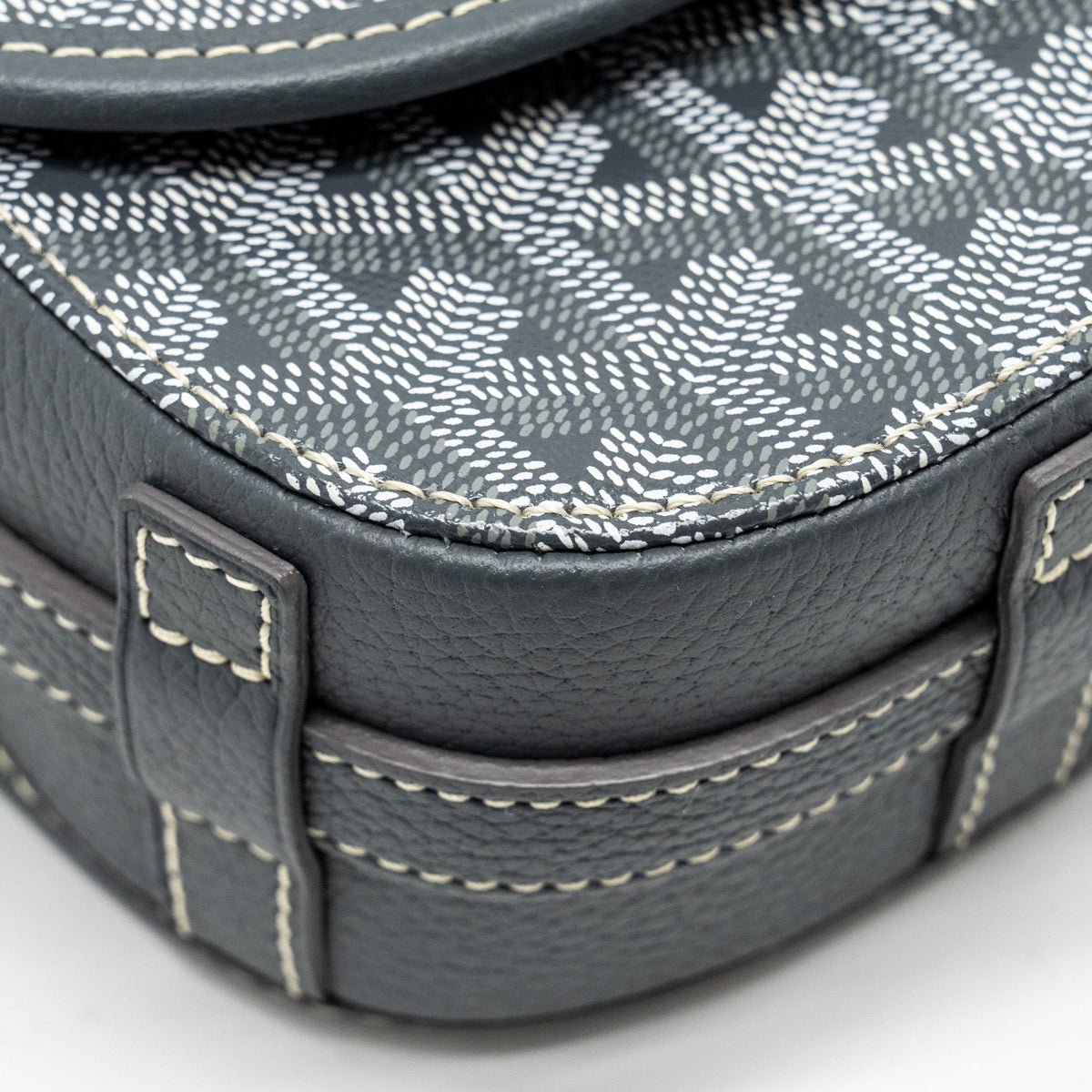 Goyard Belvedere PM Messenger Bag – Grey Goyardine Canvas & Calfskin, Silver Hardware