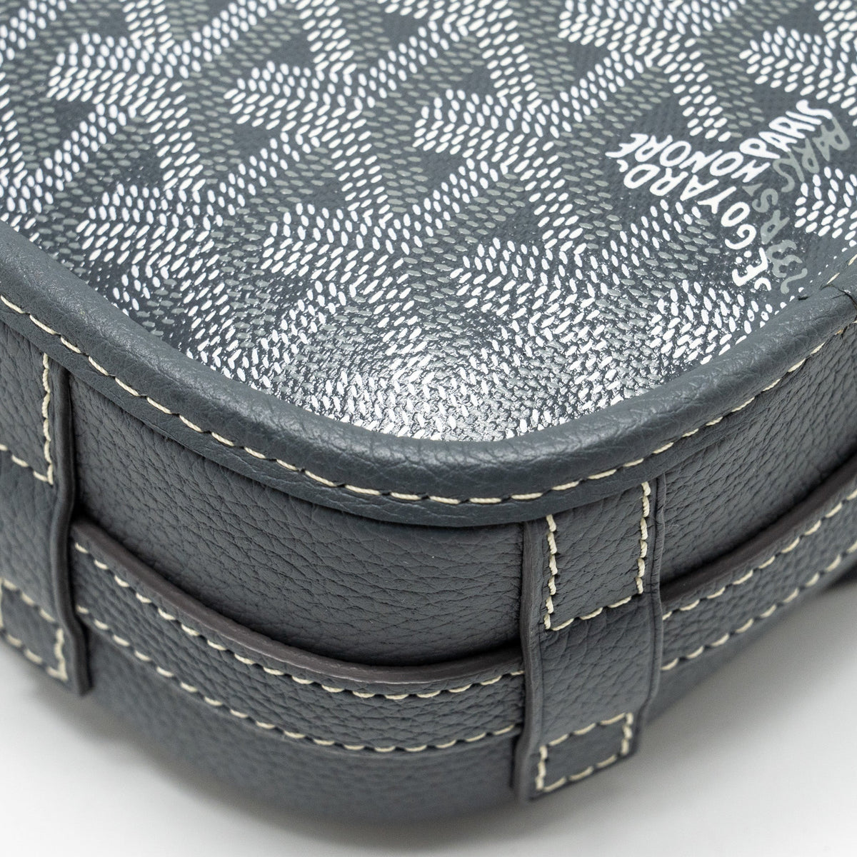 Goyard Belvedere PM Messenger Bag – Grey Goyardine Canvas & Calfskin, Silver Hardware