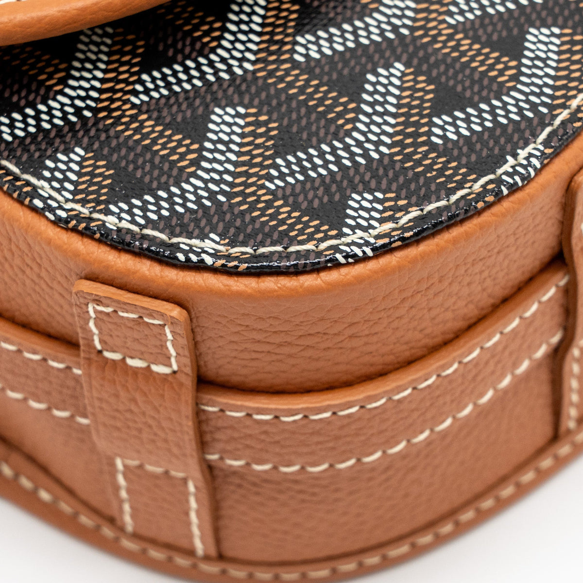 Goyard Belvedere PM Messenger Bag – Black & Tan Goyardine Canvas & Calfskin, Silver Hardware