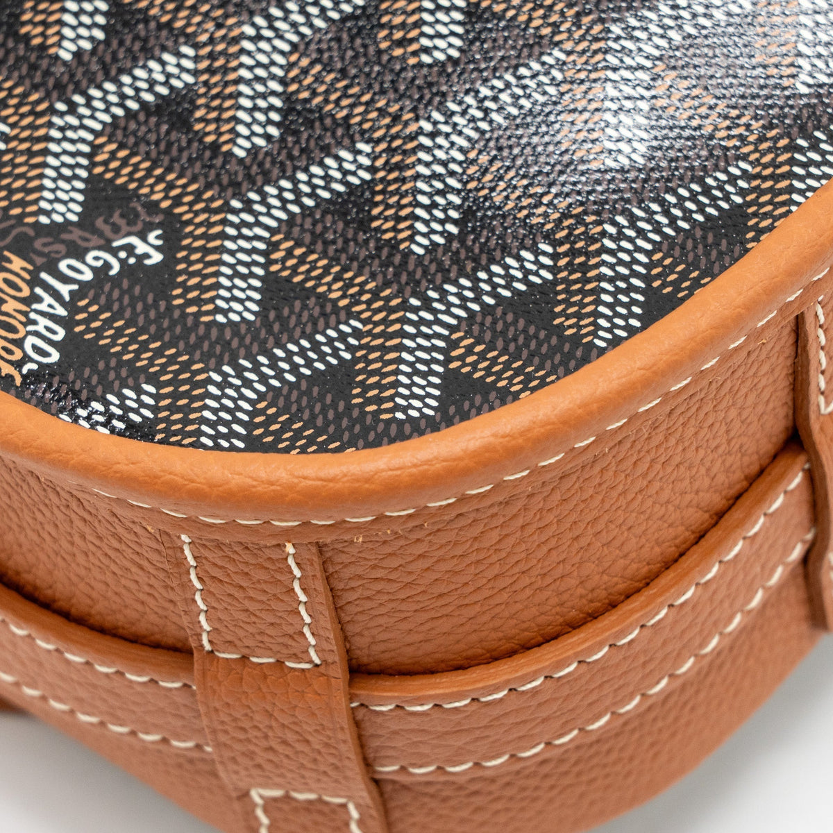 Goyard Belvedere PM Messenger Bag – Black & Tan Goyardine Canvas & Calfskin, Silver Hardware