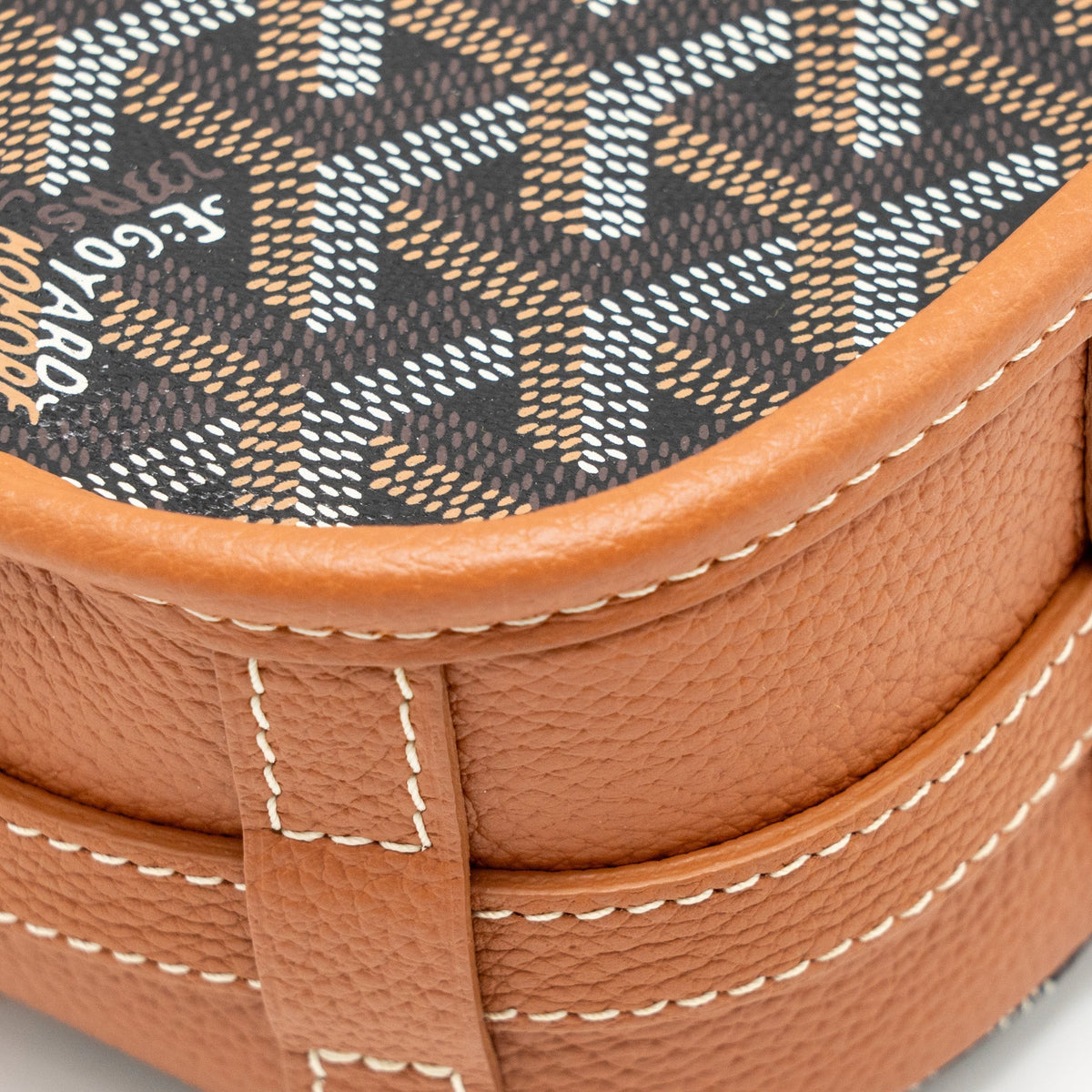 Goyard Belvedere PM Messenger Bag – Black & Tan Goyardine Canvas & Calfskin, Silver Hardware