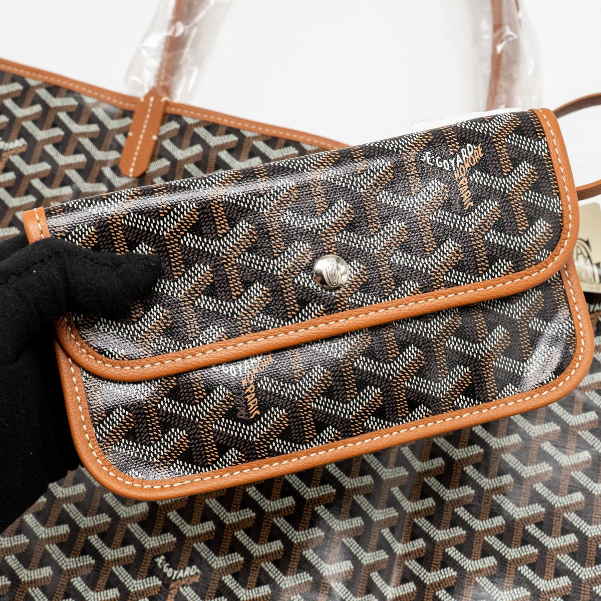 Goyard Saint Louis Tote GM – Black & Brown Goyardine Canvas, Silver Hardware