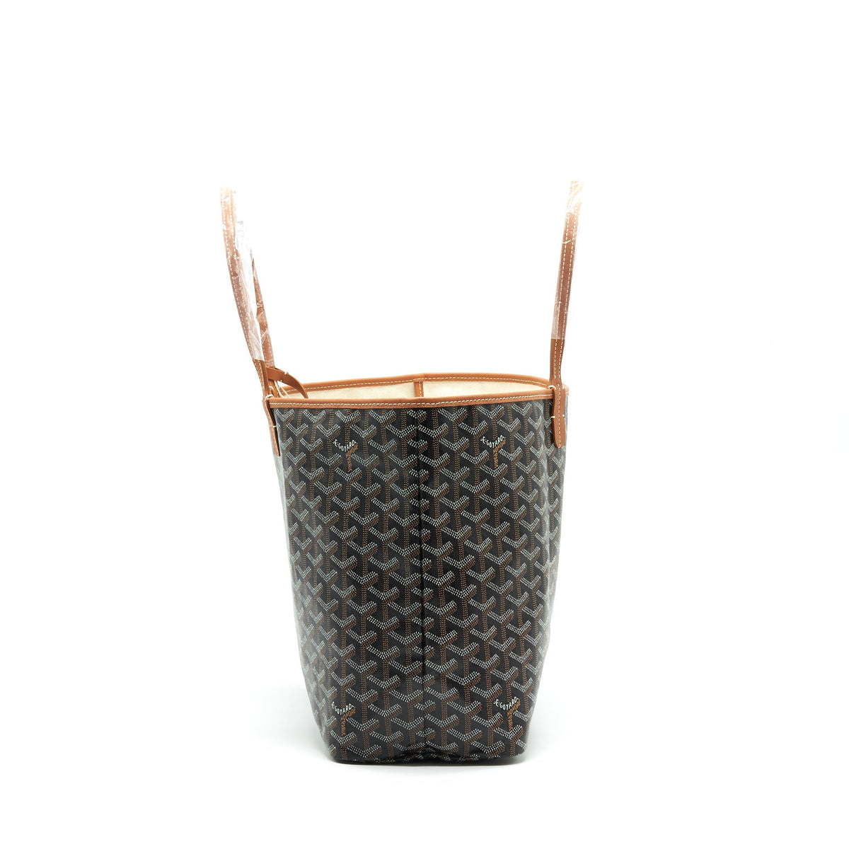 Goyard Saint Louis Tote PM – Brown & Black Goyardine Canvas, Silver Hardware