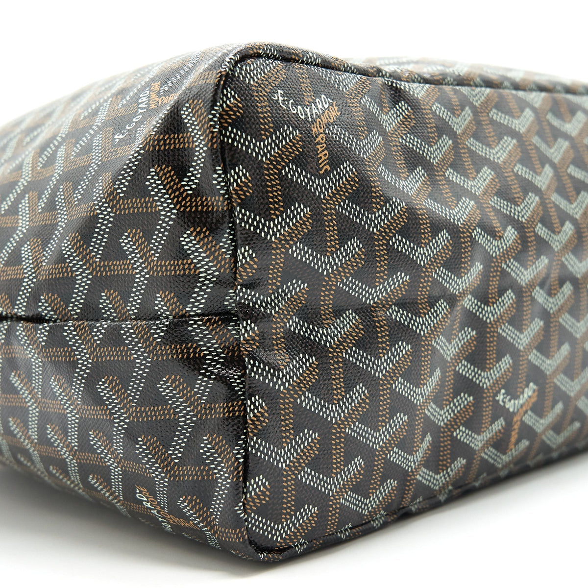 Goyard Saint Louis Tote PM – Brown & Black Goyardine Canvas, Silver Hardware