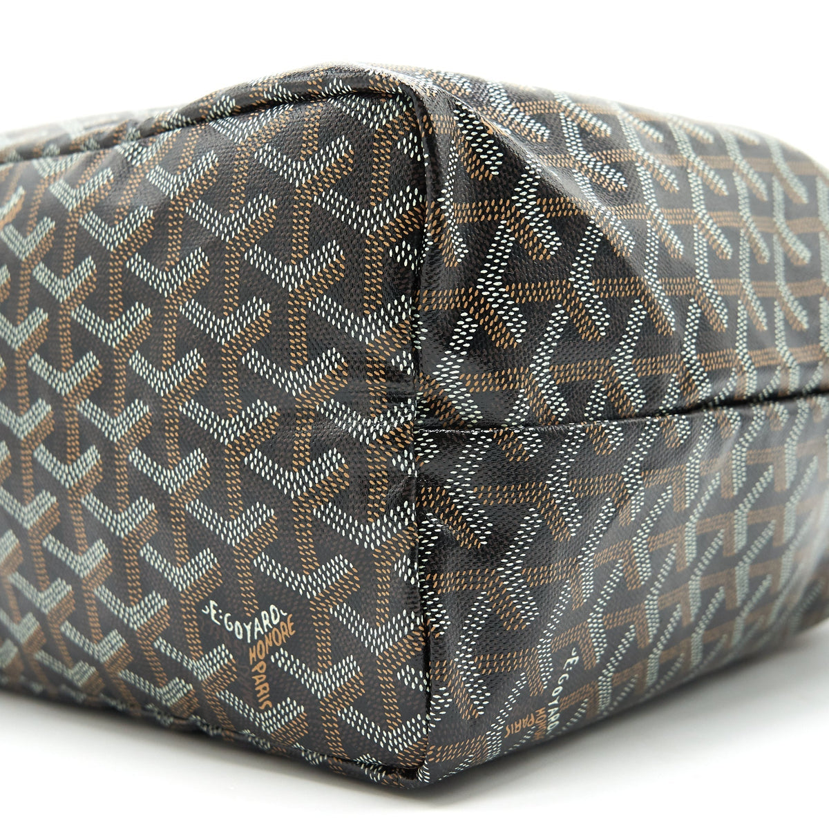 Goyard Saint Louis Tote PM – Brown & Black Goyardine Canvas, Silver Hardware