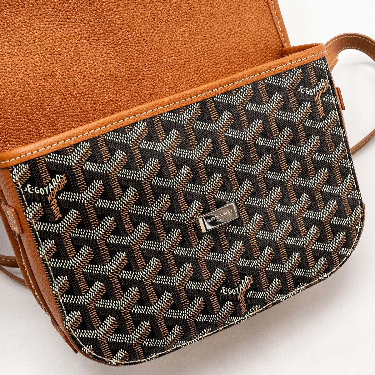 Goyard Belvedere PM Messenger Bag – Black & Tan Goyardine Canvas & Calfskin, Silver Hardware