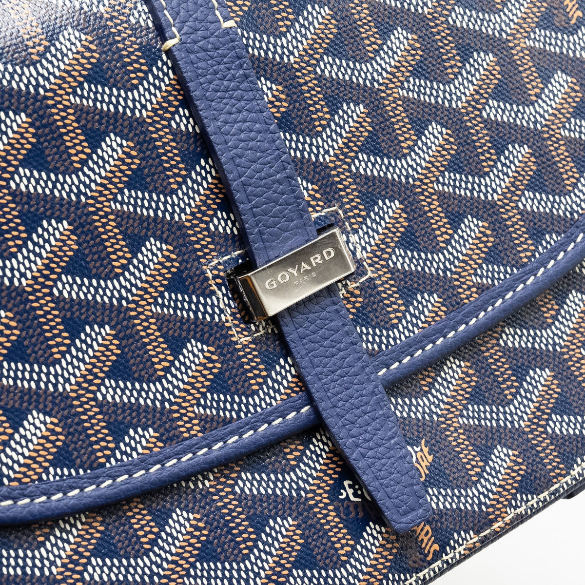 Goyard Belvedere PM Messenger Bag – Navy Goyardine Canvas & Calfskin, Silver Hardware