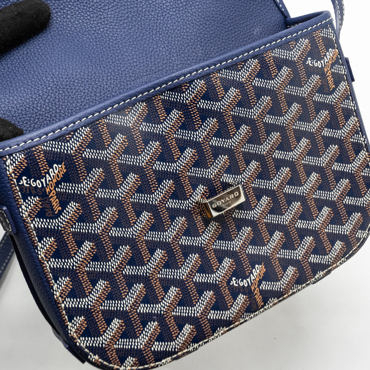 Goyard Belvedere PM Messenger Bag – Navy Goyardine Canvas & Calfskin, Silver Hardware