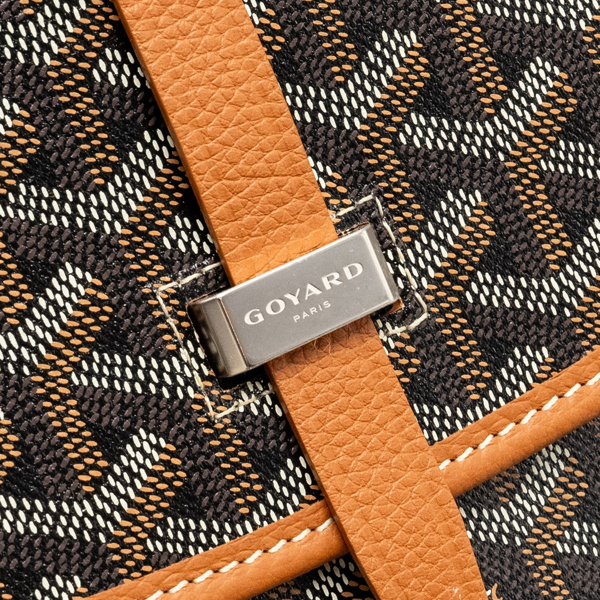 Goyard Belvedere PM Messenger Bag – Black & Tan Goyardine Canvas & Calfskin, Silver Hardware