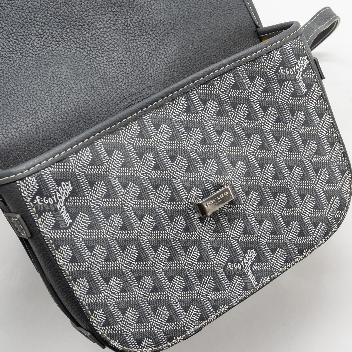 Goyard Belvedere PM Messenger Bag – Grey Goyardine Canvas & Calfskin, Silver Hardware