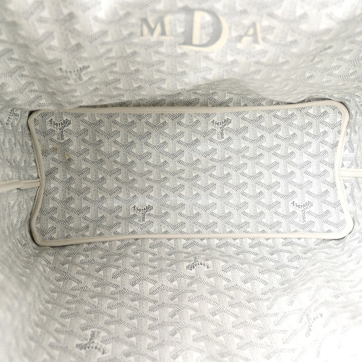 GOYARD Goyardine Reversible Anjou PM Tote – White