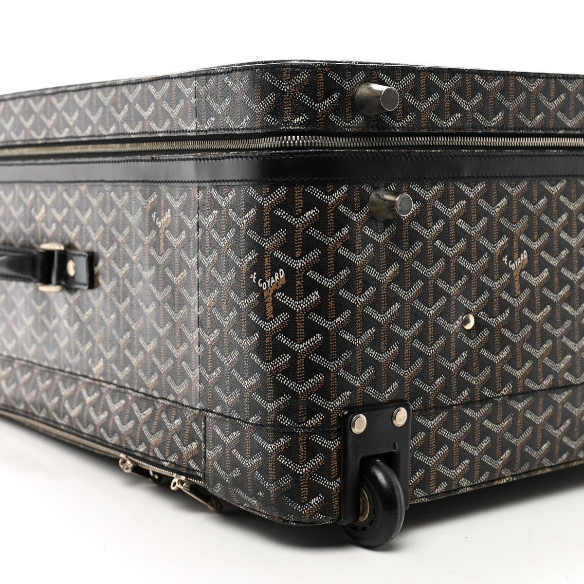 Goyard Trolley MM Rolling Suitcase – Black Goyardine Canvas