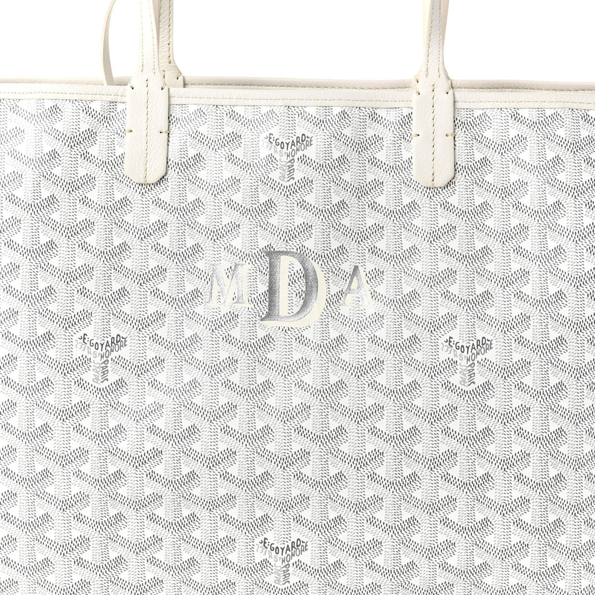 GOYARD Goyardine Reversible Anjou PM Tote – White